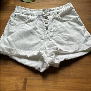 Roxy white high waisted button fly shorts size 27